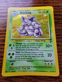 1999-2000 Pokemon Nidoking Holo Base Set 2 Card 11/130 Rare 2nd Edition - MP!! - Image 1