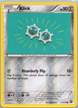 Pokemon TCG Klink 71/114 Steam Siege Rev Holo NM - Image 1