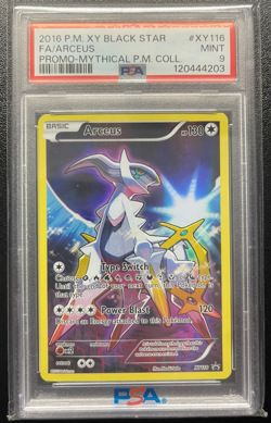 2016 POKEMON XY BLACK STAR PROMO MYTHICAL POKEMON COLL FULL ART/ARCEUS PSA 9 - Image 1