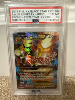 PSA 10 CAMERUPT EX PREMIUM TRAINER XY COLLECTION PROMO XY198a POKEMON Gem Mint - Image 1