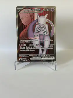 Pokemon Team Rocket's Mewtwo ex Ultra Rare SV10: Destined Rivals 213/182 NM - Image 1