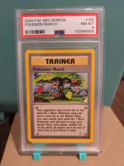 2000 Pokemon NEO GENESIS POKEMON MARCH #102 PSA 8 Near Mint Low Pop - Image 2