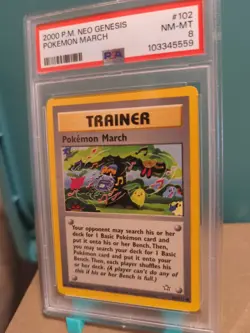 2000 Pokemon NEO GENESIS POKEMON MARCH #102 PSA 8 Near Mint Low Pop - Image 4