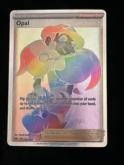 Pokemon TCG Opal Trainer Card Vivid Voltage Secret Rare Rainbow - Image 1