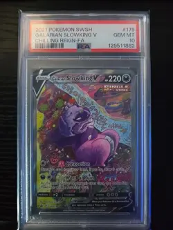 2021 Pokemon SWSH Galarian Slowking v Chilling Reign Full Art PSA 10 - Image 1