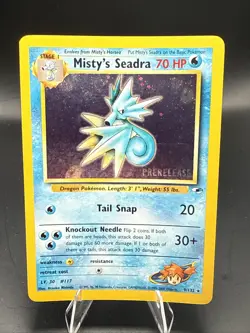 Pokemon TCG Misty's Seadra Holo Rare Gym Heroes Prerelease 9/132 D - Image 1