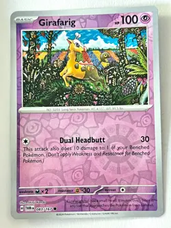 Girafarig 083/167 Reverse Holo Common Twilight Masquerade Pokemon - Near Mint NM - Image 3