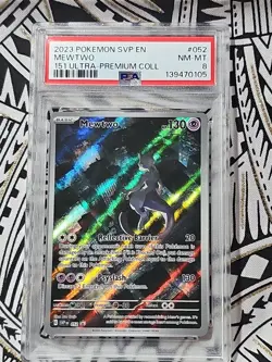Mewtwo PSA 8 NM-MT 2023 Pokemon 151 Ultra-Premium Coll. Promo 052 Holo (105) - Image 1