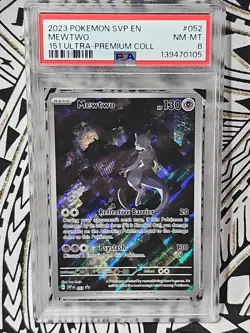 Mewtwo PSA 8 NM-MT 2023 Pokemon 151 Ultra-Premium Coll. Promo 052 Holo (105) - Image 4