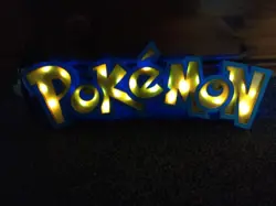3D Illuminated LED Pokemon inspired sign logo shelf display night light Large - Image 3