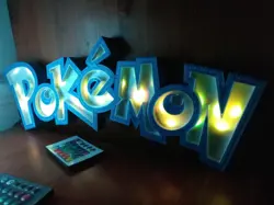 3D Illuminated LED Pokemon inspired sign logo shelf display night light Large - Image 4
