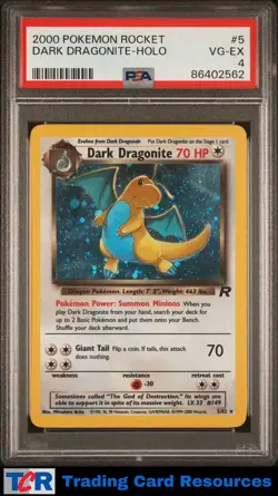 2000 Pokemon Rocket #5 Dark Dragonite Holo PSA 4 VG-EX - Image 1