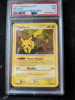 2007 Pokemon D & P Pikachu Mysterious Treasures #94 PSA 7 - Image 1