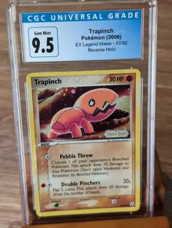 2006 Pokemon Ex Legend Maker Trapinch Reverse Holo #67 CGC Gem Mint 9.5/10 - Image 1