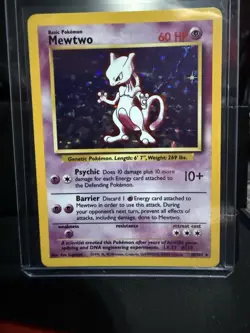 Pokemon Mewtwo Base Set Holo Rare Basic 60 HP 010/102 English Pokemon TCG - Image 1