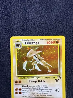 Kabutops Fossil 9/62 Holo Unlimited Holo Rare Pokemon Card WOTC - Image 2