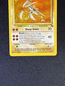 Kabutops Fossil 9/62 Holo Unlimited Holo Rare Pokemon Card WOTC - Image 3