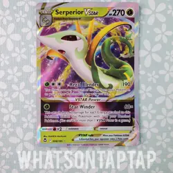 Pokemon Card Serperior Vstar 008/195 Ultra Rare Sword Shield Silver Tempest LP - Image 1