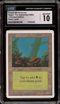 Magic the Gathering MTG Forest (Mushrooms) Unlimited CGC 10 Gem Mint - Image 1