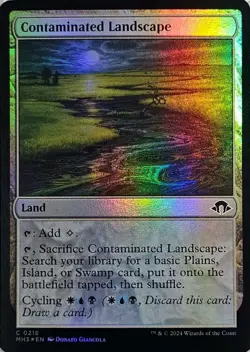 X 1 Contaminated Landscape FOIL NM-M Modern Horizons 218 MTG Magic The Gathering - Image 1