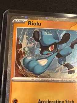 Pokemon TCG Riolu 076/132 Mega Evolutions Cosmos Holo with SWIRL - NM - Image 2