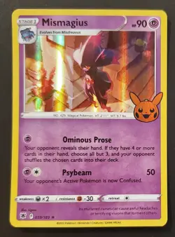 2022 Pokemon 59/189 MISMAGIUS Holo Rare Trick Or Trade pack fresh✨🎃NM/MT - Image 1