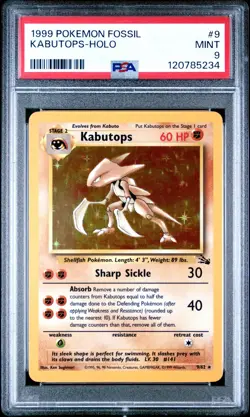 1999 Pokemon Fossil Holo Kabutops #9 /141 PSA 9 - Image 1