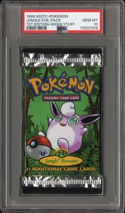 Pokemon Jungle 1st Edition Wigglytuff Booster Pack Graded PSA 10 - Image 1