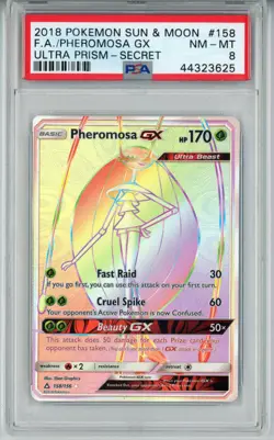 2018 POKEMON ULTRA PRISM PHEROMOSA GX #158 SECRET RARE PSA 8 NM #44323625 - Image 1