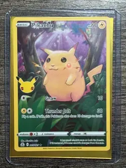 POKEMON FULL ART PIKACHU 005/025 RARE CELEBRATIONS 2021 LP-NM + ARCEUS SLEEVE - Image 5