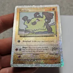 Pokemon Mankey 40HP Legendary Collection 81/110 Nintendo 2002 Reverse Holo DMG - Image 1