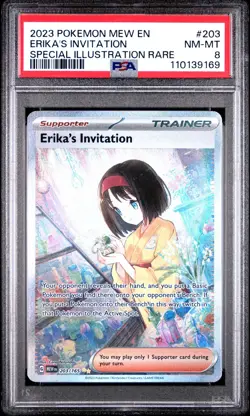 2023 Pokemon Erika's Invitation #203 Special Illustration Rare PSA 8 - Image 1