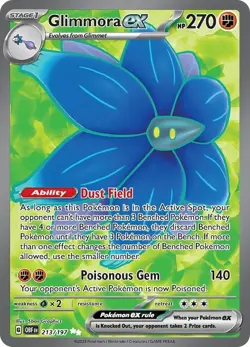 POKEMON GLIMMORA EX FULL ART 213/197 ULTRA RARE OBSIDIAN FLAMES NM CONDITION - Image 1