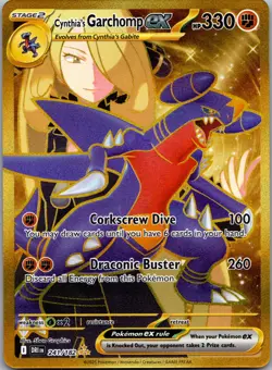 Pokemon Cynthia's Garchomp EX 241/182 Hyper Rare Holo SV10 Destined Rivals - NM - Image 1