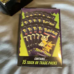 2025 Sealed Pokemon Trick Or Trade 11-15 Count Boxes W/display Tray, 165 Total - Image 2