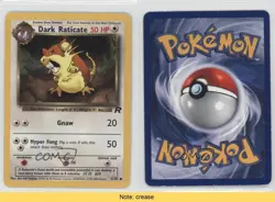 Dark Raticate Pokemon Team Rocket #51 2000 READ 2f4 - Image 3