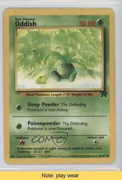 Oddish Pokemon Team Rocket #63 2000 READ 2i2 - Image 1