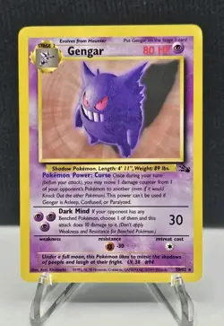 Pokemon Gengar Fossil Non Holo Rare 20/62 LP 1999 - Image 1