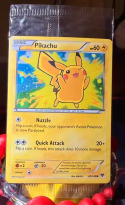 Pokemon Pikachu TCG Holo Card 42/146 2014 Movie Promo SEALED - Image 1