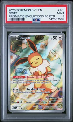 PSA 9 Eevee SVP173 Promo Pokemon Center Exclusive Prismatic Pokemon Graded Card - Image 1
