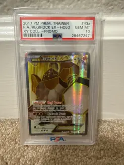 PSA 10 REGIROCK EX PREMIUM TRAINER XY COLLECTION PROMO 43a FULL ART POKEMON Gem - Image 1