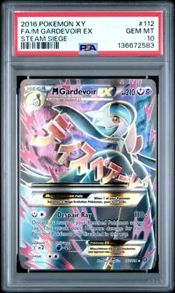 Pokemon Mega M Gardevoir EX 112/114 XY Steam Siege #112 Full Art GEM MINT PSA 10 - Image 1