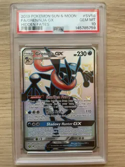 PSA 10 Greninja GX SV56/SV94 Pokemon Hidden Fates Full Art Card Gem Mint Holo - Image 1