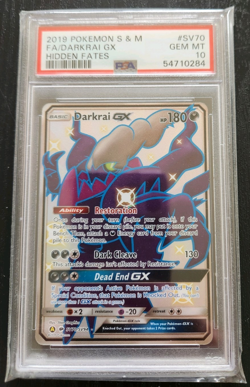 Pokemon TCG S&M Hidden Fates Darkrai GX Full Art #SV70 PSA 10 - Image 1