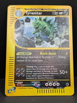 Tyranitar 066/165 Expedition Base Set Reverse Holo Rare Pokemon TCG Nintendo MP+ - Image 3