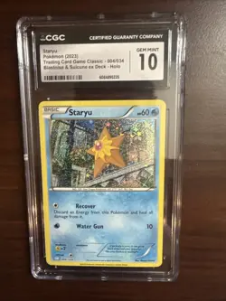 Staryu 004/034 – CGC 10 GEM MINT – 2023 TCG Classic Blastoise Deck Holo Pokemon - Image 1