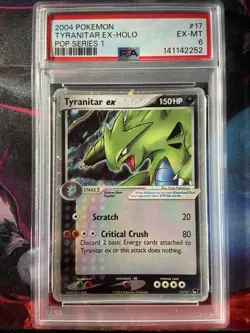 Pokemon TCG Tyranitar EX Pop Series 1 Holo Ultra Rare PSA 6 - Image 1