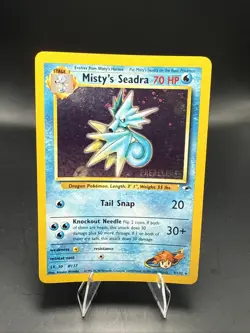 Pokemon TCG Misty's Seadra Holo Rare Gym Heroes Prerelease 9/132 C - Image 2