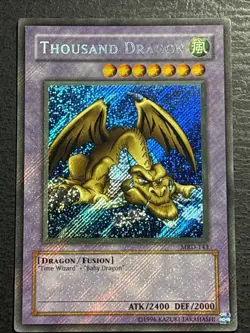 Thousand Dragon Faded Ink Error MRD-143 Holo Bleed Secret Rare Yu-Gi-Oh Card NM - Image 1