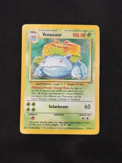 Pokemon TCG Venusaur Base Set Holo Unlimited Rare Card 15/102 MP Condition - Image 1